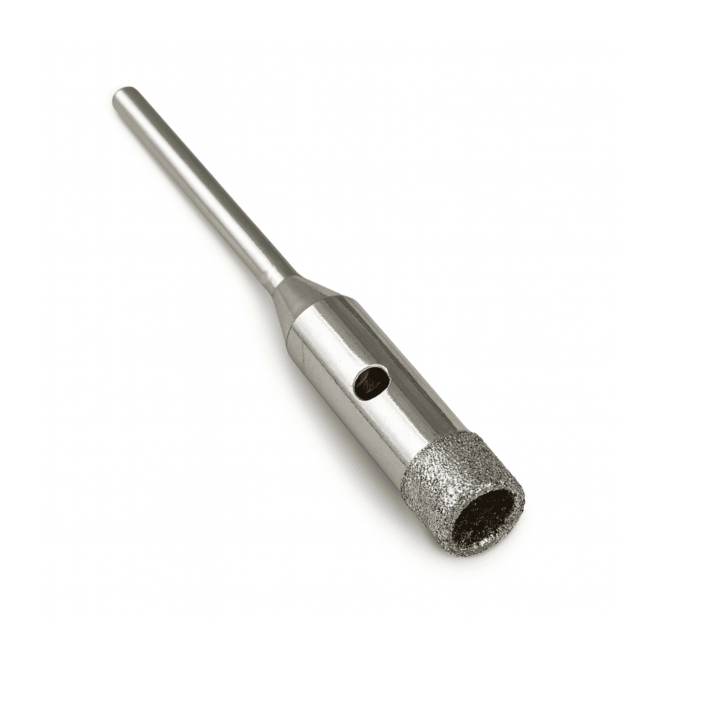 6mm diameter bottle neck diamond core drill with a 2.35mm shank on a white background
