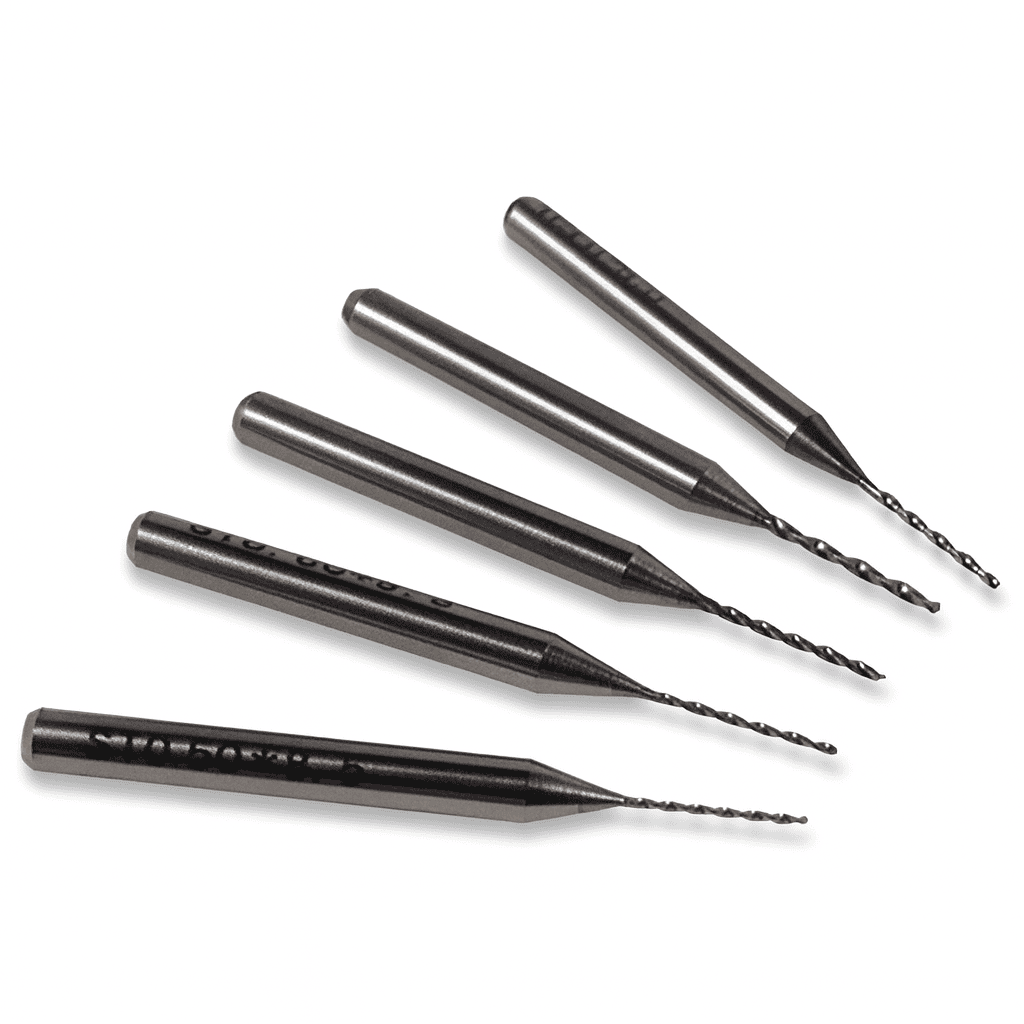 set of five Carbide Micro Twist Drill Bits. drill bits for metal