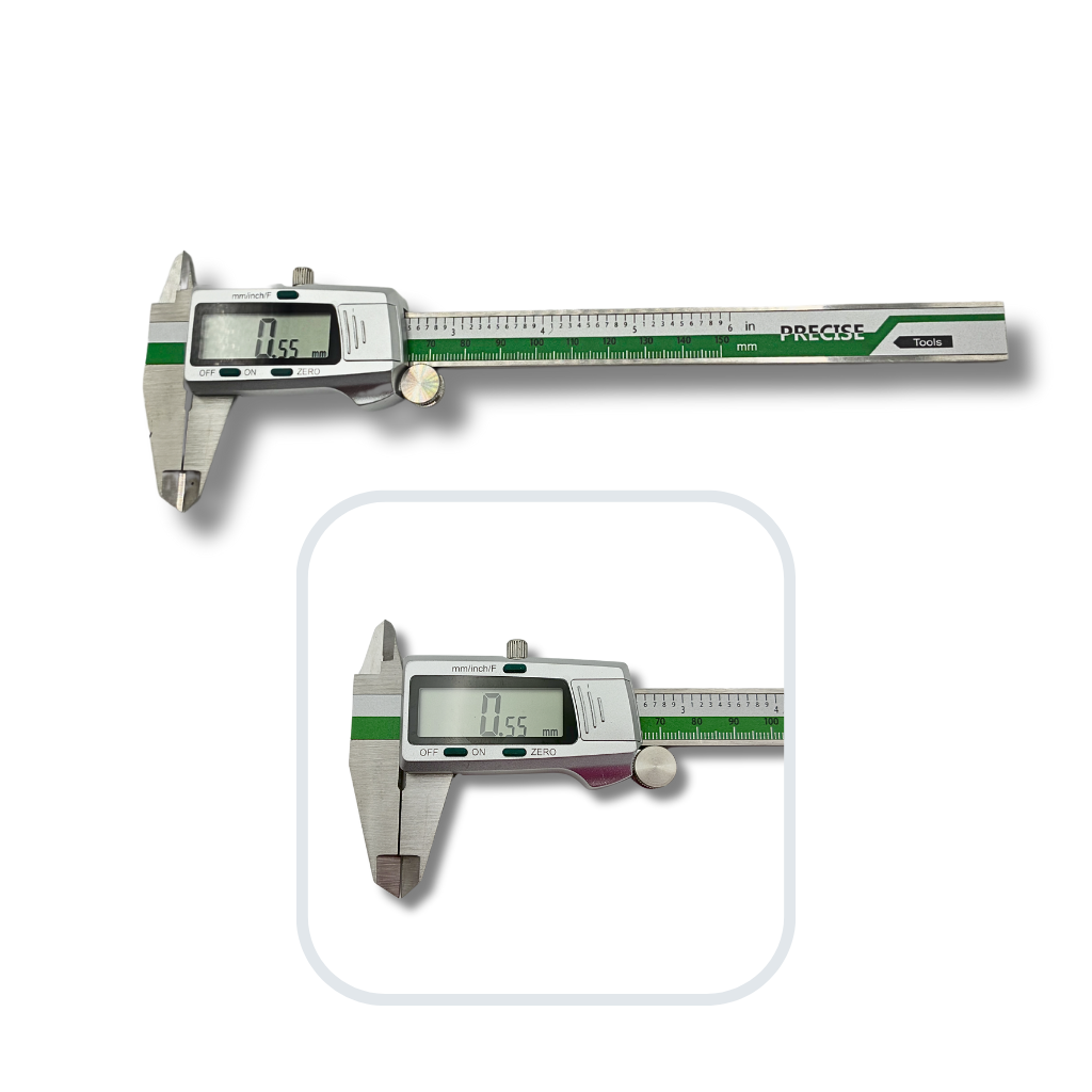 150mm Digital Vernier Caliper – Stainless Steel – LCD Display Reads MM, Inch, Fractions
