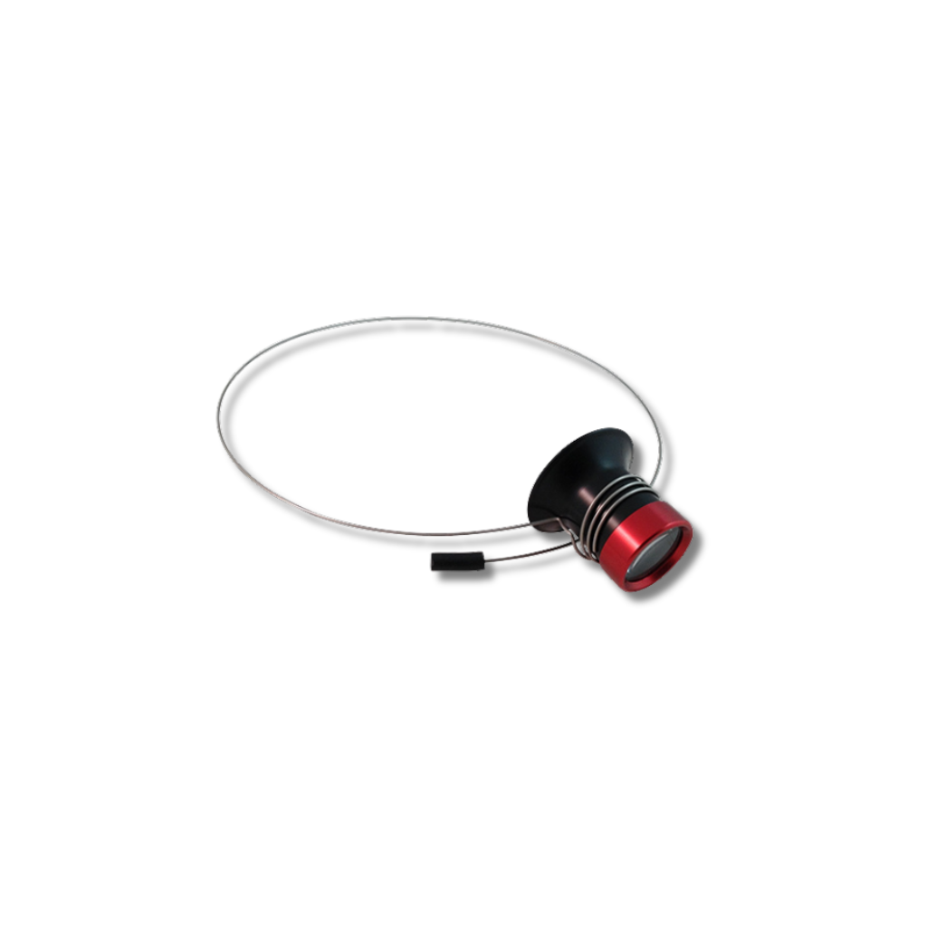 Horotec Black Plastic Loupe with Red Aluminium Bezel