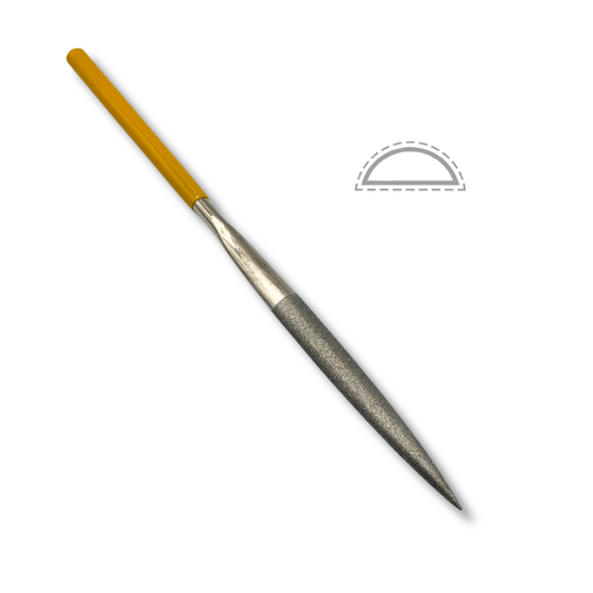Large Diamond needle file 220 grit half round 180mm
