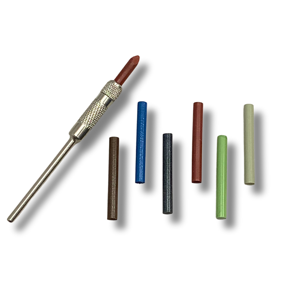 Set of silicone pin polishers used with EVE mandrel