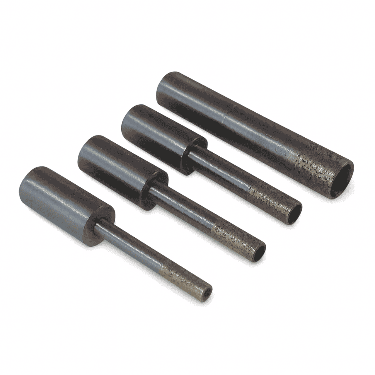 Five sintered diamond core drills ranging in sizes from 4mm to 35mm