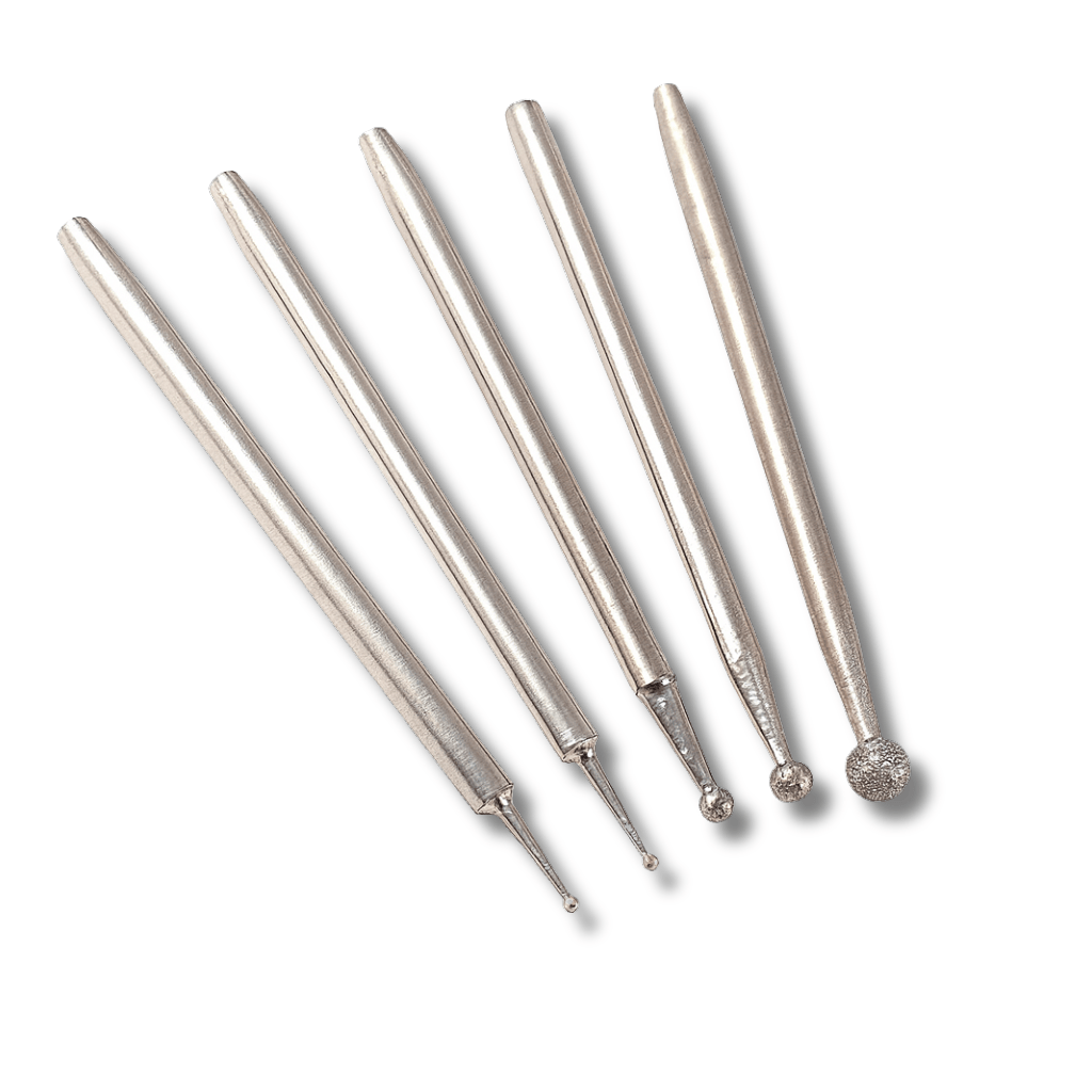 Luo Ke 13-Pack Bowl Shape Diamond Burr Set – 3/32" Shank, 0.5mm-8mm Sizes, For Rotary Tools, Carving Stone, Glass, Ceramics, Jewelry