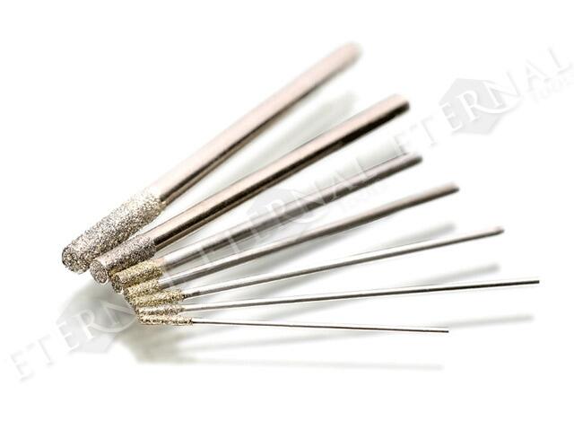 A range of eight Diamond Tip Drill bits 0.75mm to 3mm