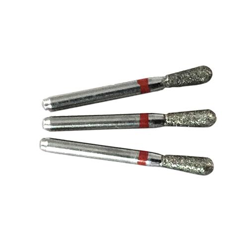 Pear shaped, fine grit diamond bur 1.6mm shank