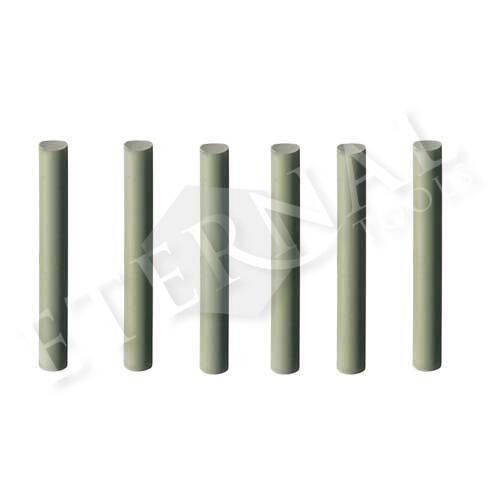 Set of green fine silicone pin polishers for a high shine to metals