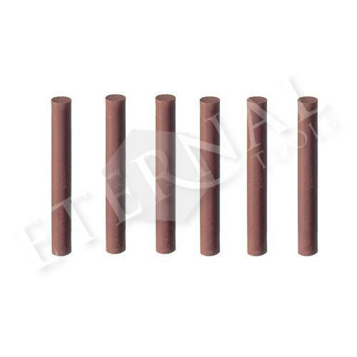 Set of six Red, medium 700 grit silicone pin polishers for pre-polish and scratch removal