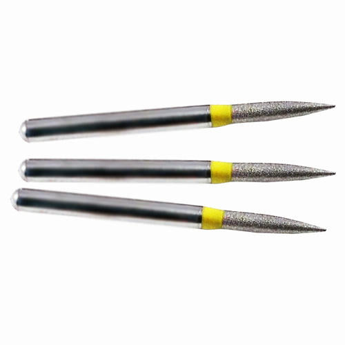 Set of  three 1.6mm Diamond flame Burrs for Glass engravers, Artists and Jewellers. Diamond coated and mounted on a 1.6mm FG shank.