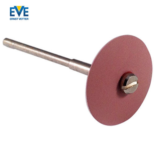 Screw mandrel holding pink knife-edge EVE Universal silicone polisher.