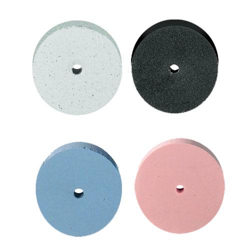 Four EVE Universal wheel polishers for all metals. Pink, Blue, White and Black