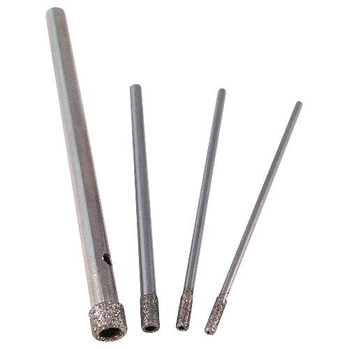 Assortment of four different Small diamond core drill bits