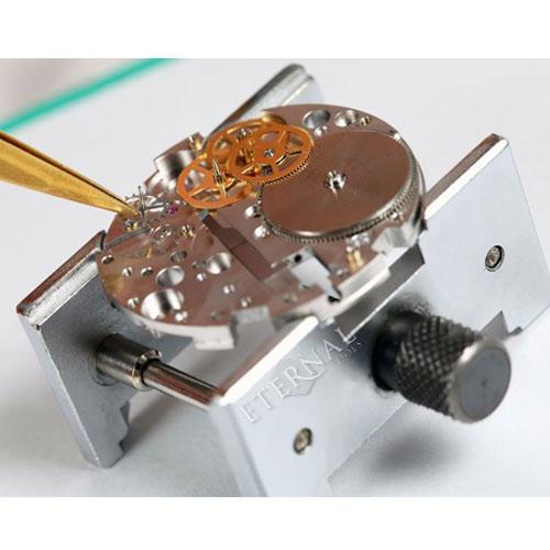 Watch movements held in Horotec watch movement holder