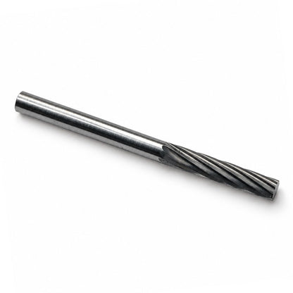 3mm single cut tungsten carbide cylinder burr with 3mm shank. Dremel 9901. on a white background