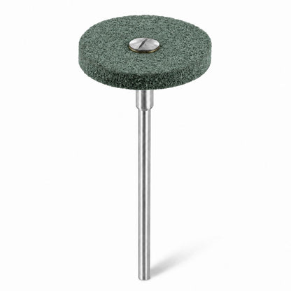 An airflex wheel polisher shown held in a stepped screw mandrel with 8mm head and 2.35mm shank