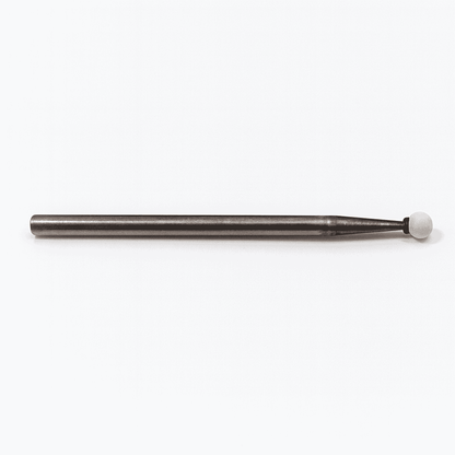 Ball Shape White Arkansas Burr for glass Engraving. 3mm stone mounted on a steel shank 