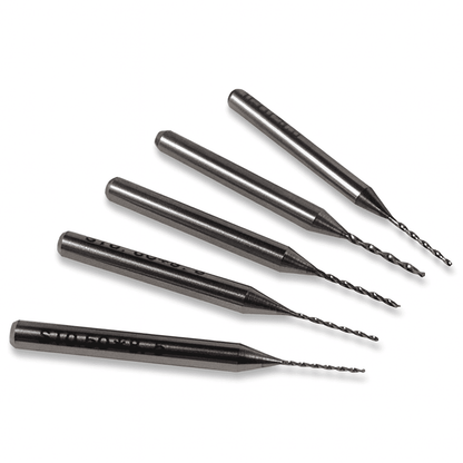 set of five Carbide Micro Twist Drill Bits. drill bits for metal