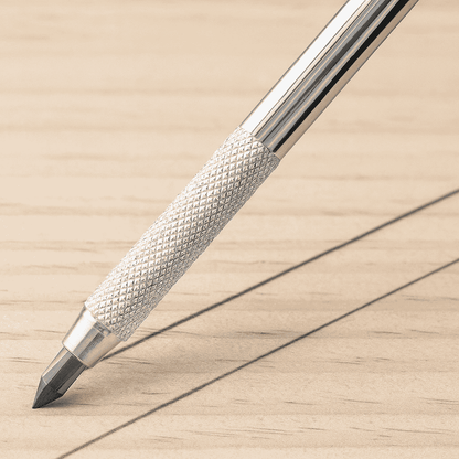 Tungsten carbide scriber marking lines on wood