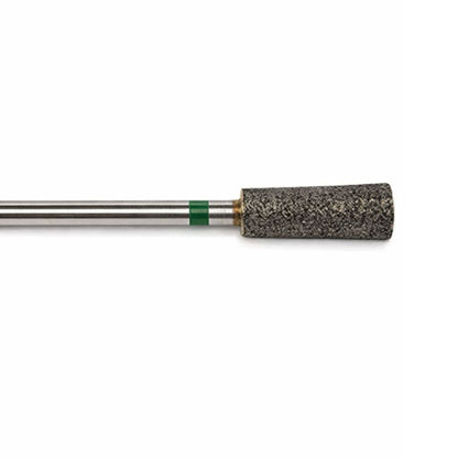 close up of sintered diamond burr 5mm inverted cone. mounted on a  2.35mm shank