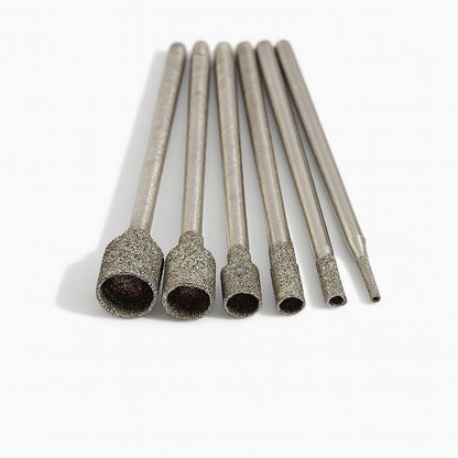 Set of six diamond ball forming Cup burrs mounted on 2.35mm shanks
