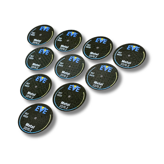 EVE flexible cutting wheels for all metals,  gold, titanium and NEM