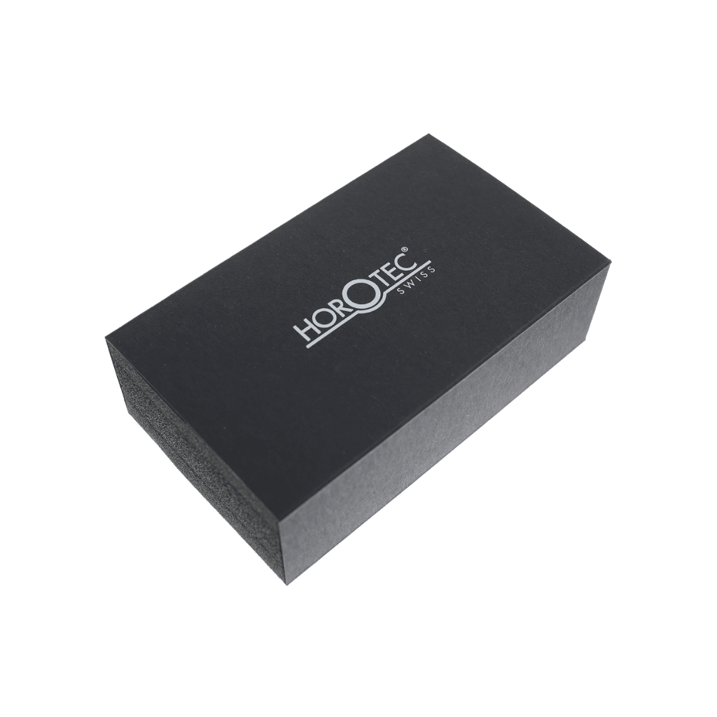 Black box with Horotec logo on a white background