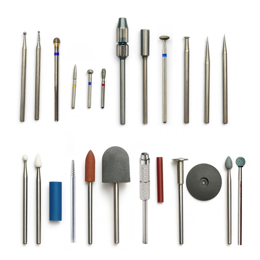 Professional Glass engraving Kit 24 pieces including abrasive stones, polishers and diamond burrs