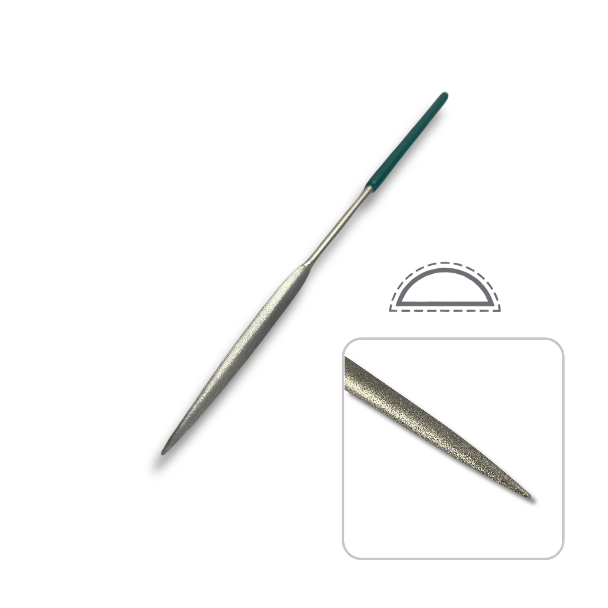 900 grit diamond needle file half-round