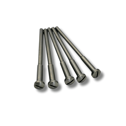 Set of 5 Stepped heavy duty screw mandrels with a 2.35mm shank for holding wheel polishers and slitting discs