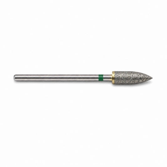 Diamond Sintered Burr Bullet shaped. 5mm x 2.35mm shank for glass engraving and carving stone and hard materials shown on a white background