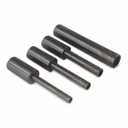 Five sintered diamond core drills ranging in sizes from 4mm to 35mm