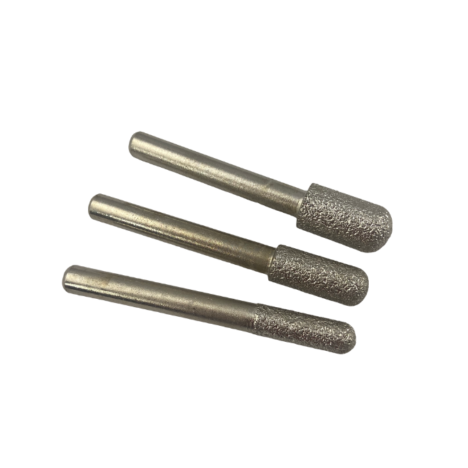 Vacuum Brazed Diamond Round Nose Cylinder Burrs