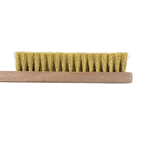 Brass Brush with wooden handle for cleaning metals