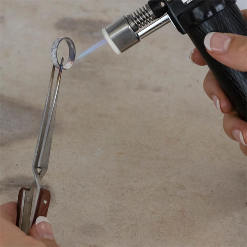 Hand held torch soldering silver ring-1