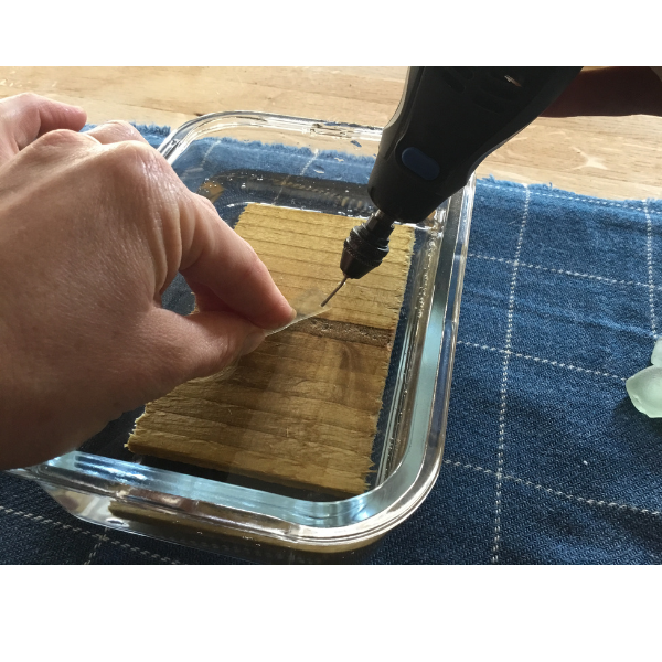 Drilling Sea Glass using a Dremel Chuck and Diamond drill bit