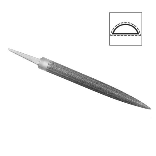 Half Round chrome steel file by Vallorbe 150mm, cut 2-0